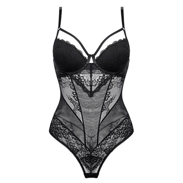 Sexy Lace Hollow Bodysuit with Embroidery / Ladies Temptation Sleeveless Jumpsuit - EVE's SECRETS